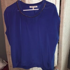 Royal blue blouse with chain